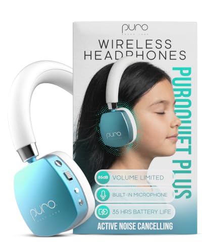 Puro Sound Labs Noise Cancelling Headphones for Kids - 85 dB Volume Limit, Built in Mic, 35-Hour Battery, Lightweight On Ear Design & Comfy Fit, Bluetooth Headphones for Kids – PuroQuiet Plus, Teal - color: Teal