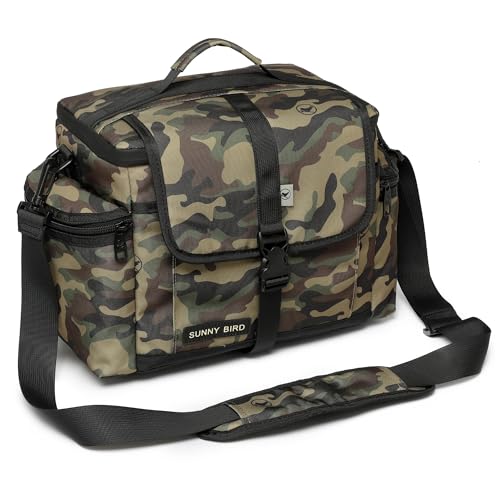 SUNNY BIRD Large Lunch Bag, Thermally Insulated Soft Cooler with Shoulder Strap for Women, Men (Camouflage) - color: Camouflage