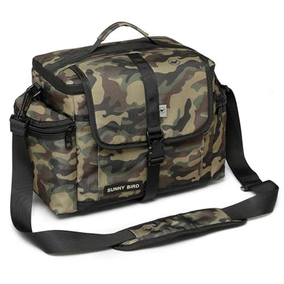 SUNNY BIRD Large Lunch Bag, Thermally Insulated Soft Cooler with Shoulder Strap for Women, Men (Camouflage) - color: Camouflage