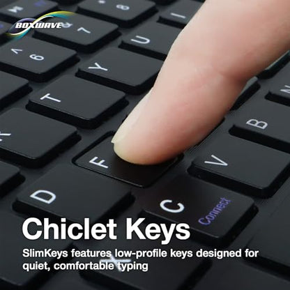 BoxWave Keyboard Compatible with TCL NXTPAPER 11 Plus (11.5 in) - SlimKeys Bluetooth Keyboard with Trackpad, Portable Slim TouchPad - Jet Black