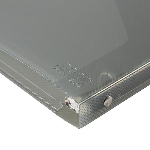 JAM PAPER Plastic 0.5 inch Binder - Smoke Grey 3 Ring Binder - Sold Individually - color: Smoke, size: 0.5 inch