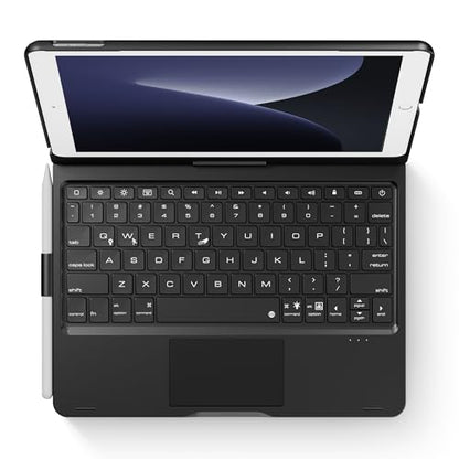 edaiser Swivel Keyboard Case iPad 10.2" (9th 8th 7th), Air 3rd Gen Black | 360 Degree Rotatable Protective Cover with Pencil Holder | Multi-Touch Trackpad, RGB Backlit | Flexible Adjustable View Angle - color: Black, size: iPad 10.2"(9th-7th)& Air 3rd 10.