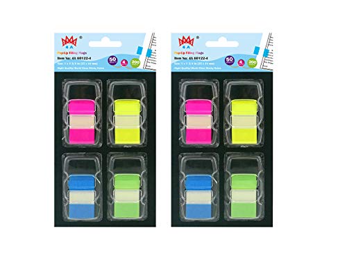 400 Pcs Pop Up Sticky Tabs Page Markers 1 x 1 3/4 in, Bright Colors, Writable Sticky Flags Transparent Annotation Book Tabs for Annotating Books, Page Markers for Books, Notebooks, 4A 60122-4x2 - color: 4a 60122-8