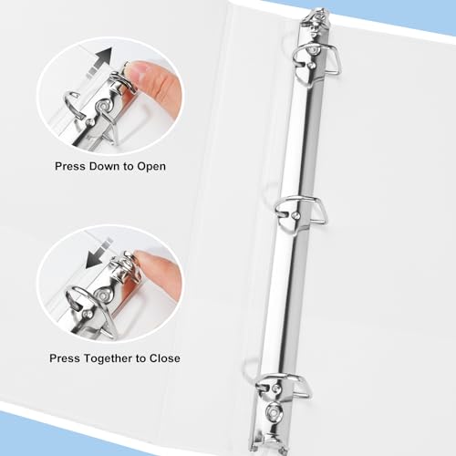 CIXILDTS 1-inch 3 Ring Binder Fit US Letter Size Paper, 1" Slant D Ring Binders, View Binder with 2 Pocekts, 12-Pack,White - color: White, size: 1", style: 12-Pack