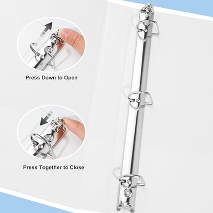 CIXILDTS 1-inch 3 Ring Binder Fit US Letter Size Paper, 1" Slant D Ring Binders, View Binder with 2 Pocekts, 12-Pack,White - color: White, size: 1", style: 12-Pack