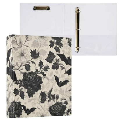 Goth Bath Round Ring Binders Crow (3) 1.5 Inch 3 Ring Binder with Clipboard Holds 200 Sheets Office Home School - color: Multicolored 16