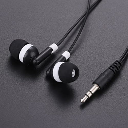 CN-Outlet Wholesale Bulk Individually Bagged Earbuds Headphones 100 Pack for iPhone, Android, MP3 Player(Black)