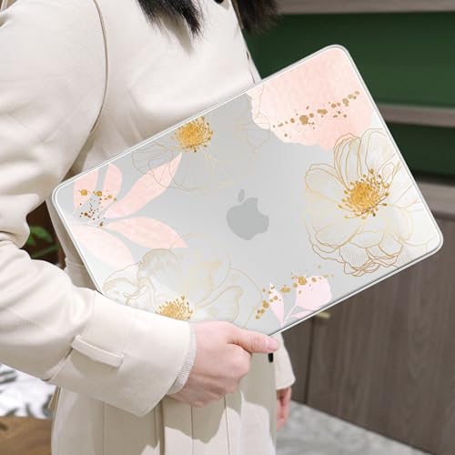 MEEgoodo 4-in-1 Printed Case for MacBook Neo 13 inch 2026 Release Model A3404, Laptop Hard Shell Cases with Keyboard Skin & Screen Protector & Webcam Covers, Tropical Pink Flowers - color: Tropical Pink Flowers