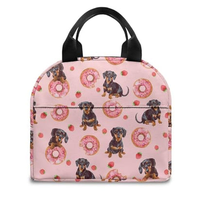 Cute Dachshund Kids Lunch Box Large Capacity Insulated Lunch Bag Portable Handle Thermal Picnic Cool Bags Multifunctional for School Picnic Travel Hiking Camping - color: Cute Dachshund