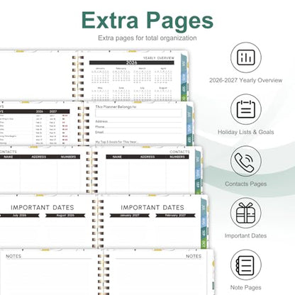 Planner 2026-2027, Weekly and Monthly Academic Year Calendar Planner, July 2026 - June 2027, Daily Agenda Book for Office School Supplies, Letter Size(8.5'' x 11'') - color: 2607-White Daisy, size: 8.5"x11"(Jul 2026-Jun 2027)