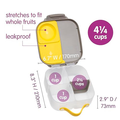 b.box Batman Mini Lunch Box Kids | 4.25 Cup Leak Proof Bento Box for Kids Ages 3+ | 3 Compartment Snack Containers, School Lunch Container, Dishwasher Safe, BPA-Free, PFAS-Free - color: Batman, size: 1-pack