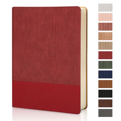 Lined Journal Notebook for Work College Ruled Note Book 5.79"x8.27" A5 PU Leather Daily Journaling 216 Pages for Women Men Writing Home School Supplies Business (Red) - color: 08-Red-1pack, style: A5 Lined 216pages