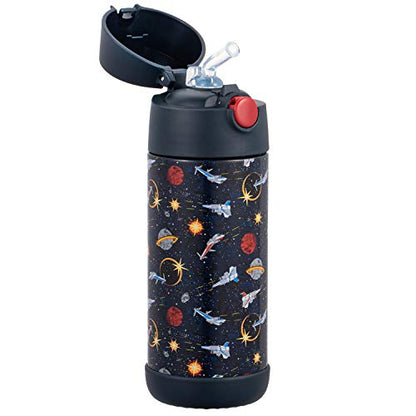 Snug Insulated Kids Water Bottle with Straw & Spout – Double-Wall Stainless Steel, Leakproof, Easy-Flip Lid – For School, Travel, Toddlers & Big Kids - Space Wars, 12oz - color: Space, size: 11.8 Ounces