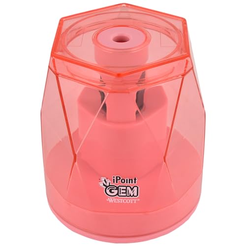 Westcott iPoint® GEM Battery Pencil Sharpener, Pink (00578) - color: Pink