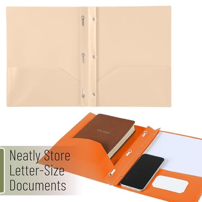 Mr. Pen- Plastic Folders with Pockets and Prongs, 15 Pack, Letter Size | Flexible Plastic Folders with Prongs - color: Autumn Earth Colors, size: 15 Pack