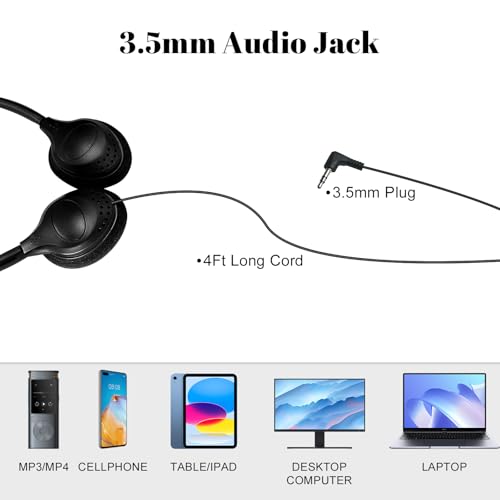 30 Pack Class Set Headphones for Kids Students School Classroom Bulk Earphones Adjustable with 3.5 mm Jack for Library Children Adults(006 Black) - size: 30 Pack Black