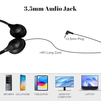 20 Pack Class Set Headphones for Kids Students School Classroom Bulk Earphones Adjustable with 3.5 mm Jack for Library Children Adults(006 Black Headphones) - size: 20 Pack Black