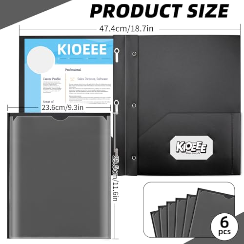 Black Plastic Folders with 2 Pockets&Prongs&Clear Front Cover(6 Pack), Heavy Duty Letter Size Plastic Folders for School Office, Letter Size Paper - size: 6 Pack, style: Heavy Duty 2 Pockets&Prongs&Clear Front Cover