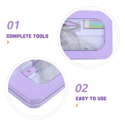 Artibetter Compass and Protractor Set for School Supplies Adjustable Compass and Easy to Use Design, Plastic and Metal Geometry Kit for Math Projects and Students