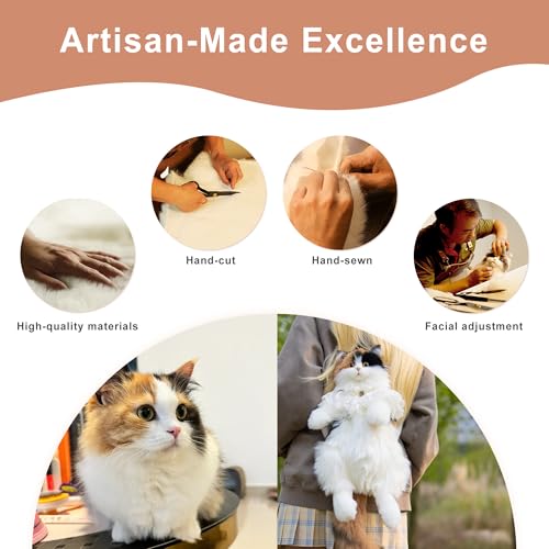 Chongker Cat Shaped Backpack - Handcrafted Stuffed Animals Plush Bag with Adjustable Shoulder, Crossbody, and Handbag Straps (Dark Calico Backpack) - style: Deep Calico Cat