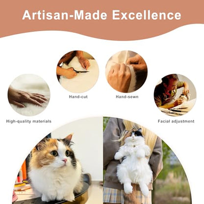 Chongker Cat Shaped Backpack - Handcrafted Stuffed Animals Plush Bag with Adjustable Shoulder, Crossbody, and Handbag Straps (Dark Calico Backpack) - style: Deep Calico Cat