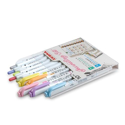 10-Pack Journaling Set - Zebra Pen Mildliner HL (5) & Clickart (5) - style: Premium Journaling Set 12 Pack