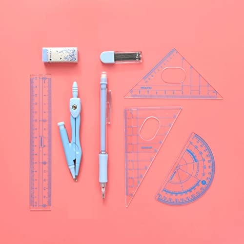 Drawing Compass Compass Ruler Set Student Geometry Math Set Metal 8-Piece Measurement Design Compass Drawing Tool Math Geometry Kit Geometry Set (Color : A) - color: A