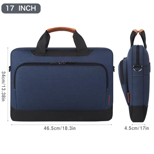 DOMISO 17-17.3 Inch Laptop Bag Business Briefcase Laptop Shoulder Bag for HP Pavilion 17/Dell Inspiron 17/Acer/ASUS, Blue - color: Blue, size: 17 - 17.3 Inch