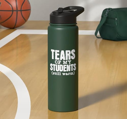 Funny School Teacher - Tears Of My Students Stainless Steel Insulated Water Bottle - color: Dark Green