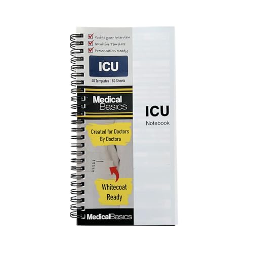 ICU Tall Notebook 2-Pack – Intensive Care Unit Rounding Templates for Medical Students, ICU Residents, NP, PA