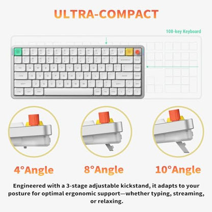 nuphy Air75 V3 Low Profile Mechanical Keyboard, 75% Custom Hot Swappable Wireless Keyboard with Gasket Mount, RGB Backlit, Multi-Device Bluetooth/2.4GHz/USB-C for Mac Windows, Black-Brown Nano Switch - color: Black, size: Brown nano Switch