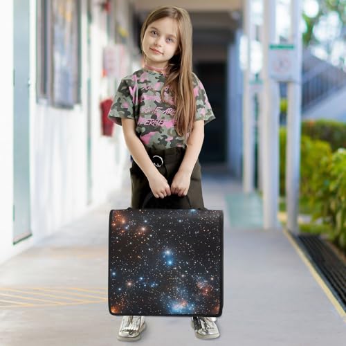 3 Ring Zipper Binder Galaxy Starry Sky Binders Bag with Shoulder Strap 500 Sheets Paper Organizer Trapper Keeper Documents Storage File Folder for School Office - color: A1126
