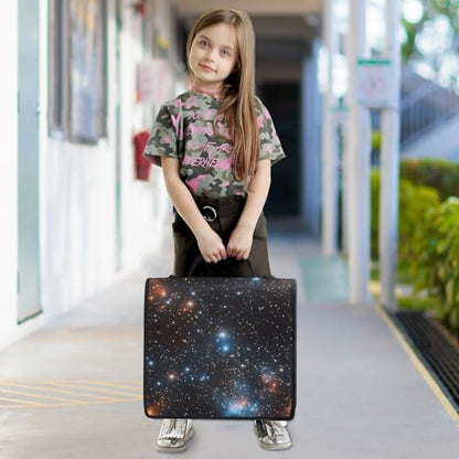 3 Ring Zipper Binder Galaxy Starry Sky Binders Bag with Shoulder Strap 500 Sheets Paper Organizer Trapper Keeper Documents Storage File Folder for School Office - color: A1126