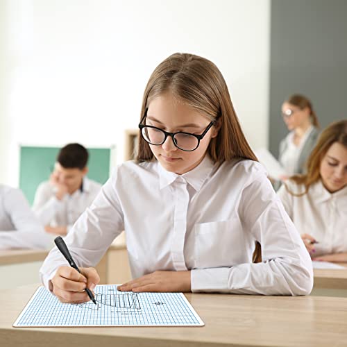 SCRIBBLEDO Small Grid Dry Erase Graph Board 9x12, 0.2-in Fine Grid for Math | Fine Blue Grid Lines, Detailed Cells, Easy to Clean No Residual, Algebra, Geometry and STEM Practice, Sturdy Double Sided - size: 9"W x 12"H