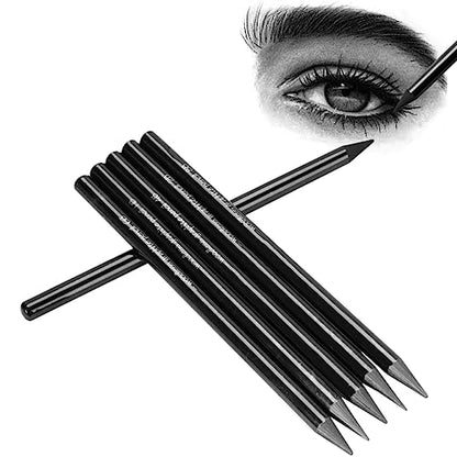 SIQITECHNO 6Pcs Woodless Graphite Pencils HB 2B 4B 6B 8B EE Drawing Sketching Pencils for Shading Blending Sketching Black Charcoal Pencils Drawing Pencils Art Supplies Set for Artists