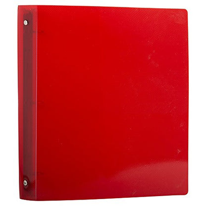 JAM PAPER Plastic 1 inch Binder - Red 3 Ring Binder - Sold Individually - color: Red, size: 1 inch