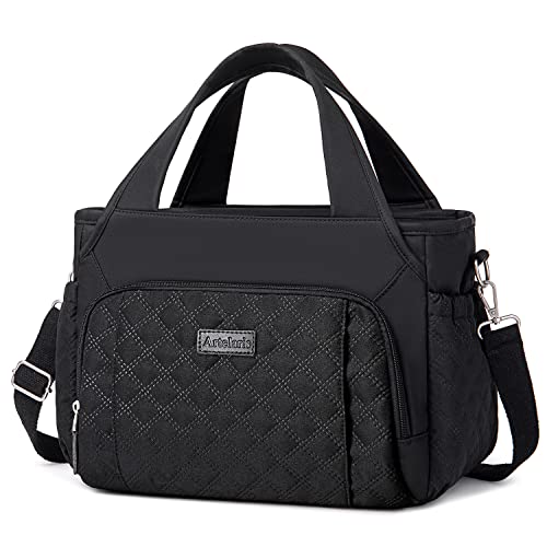 Artelaris Insulated Lunch Bag for Women,Leak-Proof Cooler Lunch Box, Cooling Tote for Adult,with 7 Pockets,Adjustable Strap(15 Liters) - color: A.Black