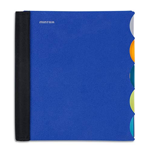 Mintra Office Durable PREMIUM Spiral Notebook, ((Blue, 5 Subject, 8.5in x 11in)), Fabric Covered Coils, No Snags, Removable Adjustable Pocket Dividers, Ruler, Organization, Customizable - color: Blue, size: 5 Subject (8.5in x 11in)