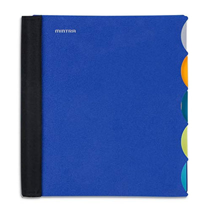 Mintra Office Durable PREMIUM Spiral Notebook, ((Blue, 5 Subject, 8.5in x 11in)), Fabric Covered Coils, No Snags, Removable Adjustable Pocket Dividers, Ruler, Organization, Customizable - color: Blue, size: 5 Subject (8.5in x 11in)