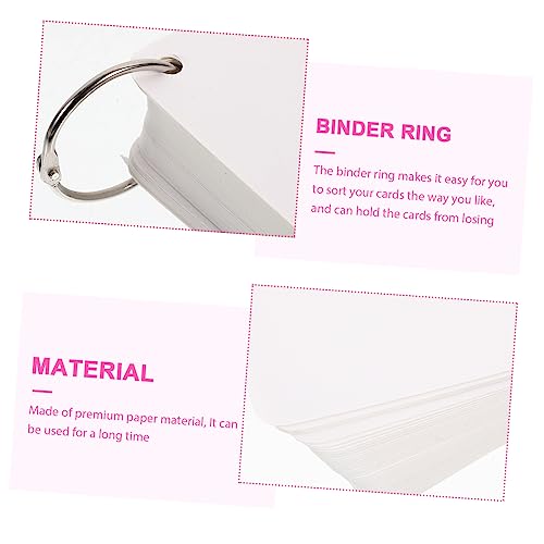 STOBOK Blank Flashcards Index Cards Rings Punched Studying Note Cards Hand Painting Memo - size: 7.80X7.80X0.01CM