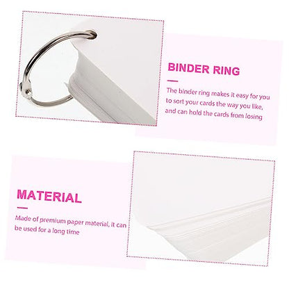 STOBOK Blank Flashcards Index Cards Rings Punched Studying Note Cards Hand Painting Memo - size: 7.80X7.80X0.01CM
