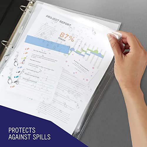 Heavy Duty Sheet Protectors for 3 Ring Binder, 100 Count Clear Page Protectors, Top Loading Plastic Sleeves 8.5 x 11 inch - size: Heavy Duty, 100 Count