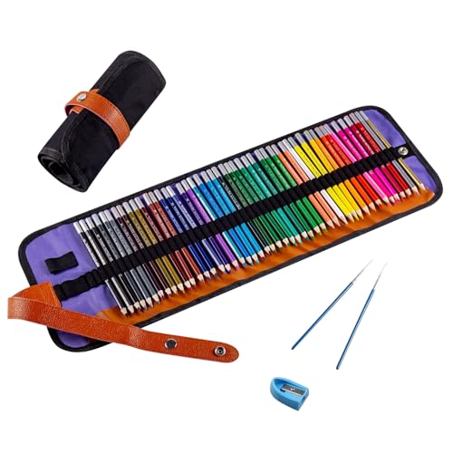 Watercolor Pencils Set, 48 Multi Colors Artist Colored Pencils for Adults, Premium Art Drawing Pencils with Canvas Travel Wrap