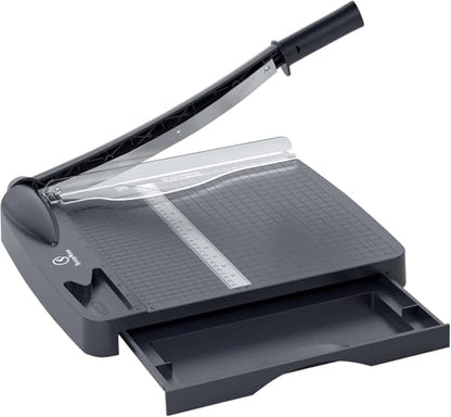 12 Inch Heavy Duty Paper Cutter, 12-16 Sheets Capacity Guillotine Paper Cutter & Paper Trimmer, Paper Cutting Board for Classroom, Crafting, Cardstock Gray - color: Gray