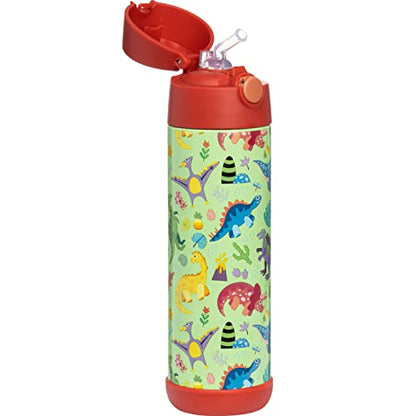 Snug Insulated Kids Water Bottle with Straw & Spout – Double-Wall Stainless Steel, Leakproof, Easy-Flip Lid – For School, Travel, Toddlers & Big Kids - Dinosaurs, 17oz - color: Dinosaurs, size: 16.9 Ounces