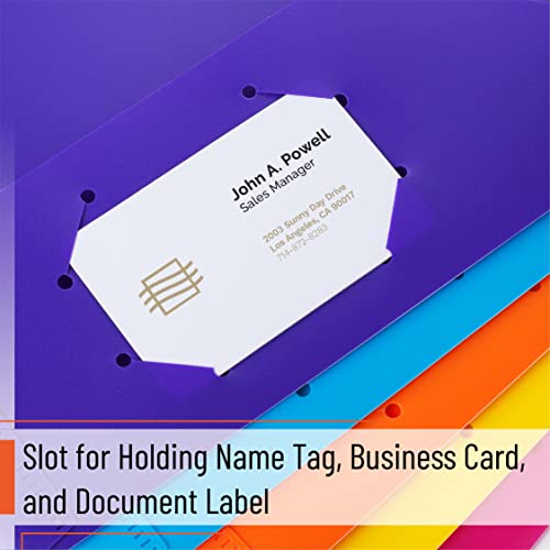 Mr. Pen- Plastic Folders with Pockets, 5 pcs | Aesthetic File Folder with Business Card Slot, 2-Pocket Folder, Back to School, Office, Filing Supplies - color: Bright Colors, size: 5 Pack