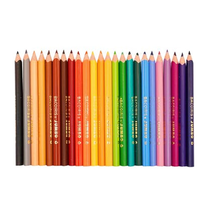 BACO JUMBO Triangular Coloured Pencils Tip 33 mm Rainbow 24 Pieces