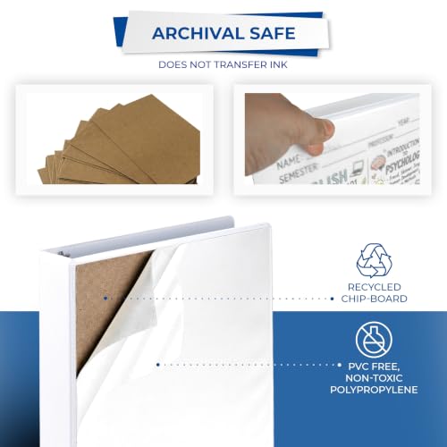 Samsill 1.5 Inch 3 Ring Binders, Economy Round Ring, Clear View Cover, 325 Sheet Capacity - for School, Home, Office - White, 6 Pack - color: White, size: 6-Pack, style: 1.5-Inch
