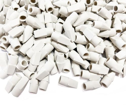 Pencil Cap Erasers 500-Pack Premium White Top Bulk Erasers Toppers for Office, Art and Exams - color: White