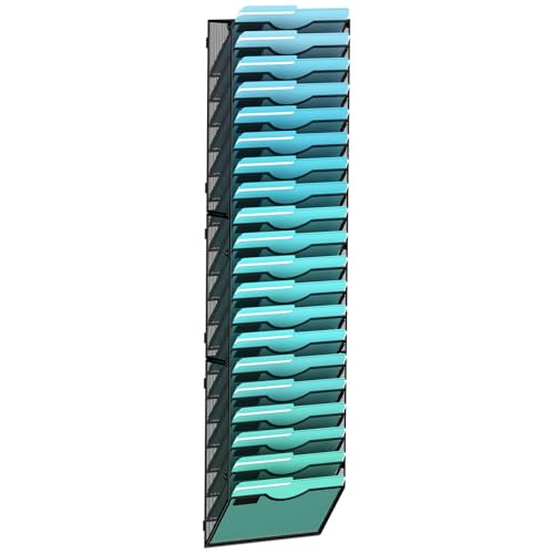 Gawerk 20-Tier Wall File Organizer Hanging Wall File Holder Wall Mount Paper Folder Organize - color: Black, size: 20-T